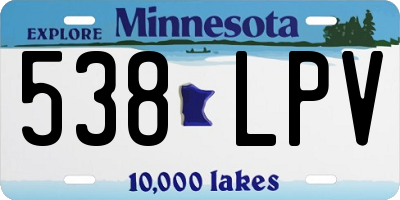 MN license plate 538LPV