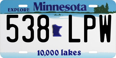 MN license plate 538LPW