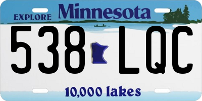 MN license plate 538LQC