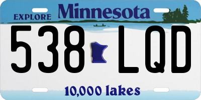 MN license plate 538LQD