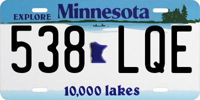 MN license plate 538LQE