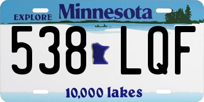 MN license plate 538LQF