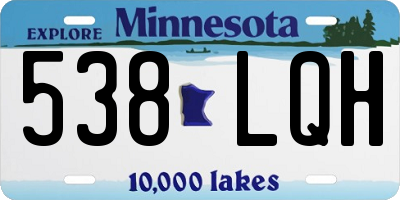 MN license plate 538LQH