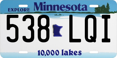 MN license plate 538LQI