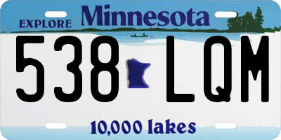 MN license plate 538LQM
