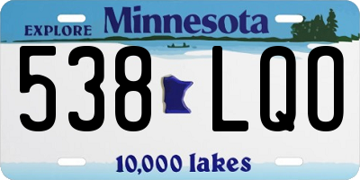 MN license plate 538LQO
