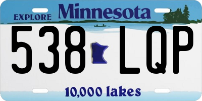 MN license plate 538LQP