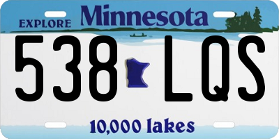 MN license plate 538LQS