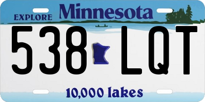 MN license plate 538LQT