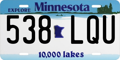 MN license plate 538LQU