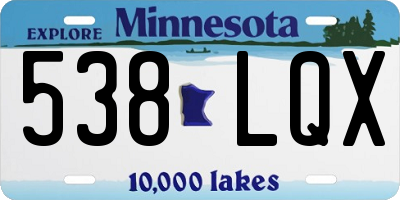 MN license plate 538LQX