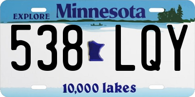 MN license plate 538LQY
