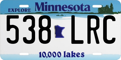 MN license plate 538LRC