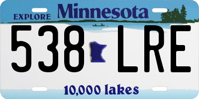MN license plate 538LRE
