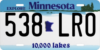 MN license plate 538LRO