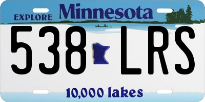 MN license plate 538LRS