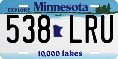 MN license plate 538LRU