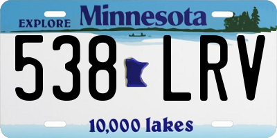 MN license plate 538LRV