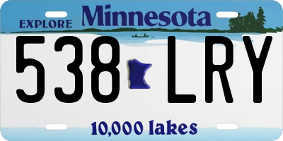 MN license plate 538LRY