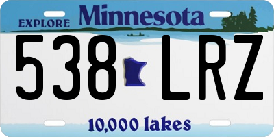 MN license plate 538LRZ