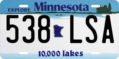 MN license plate 538LSA