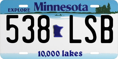 MN license plate 538LSB