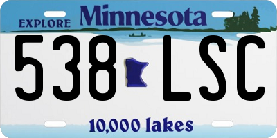 MN license plate 538LSC