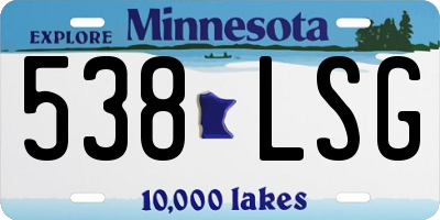 MN license plate 538LSG