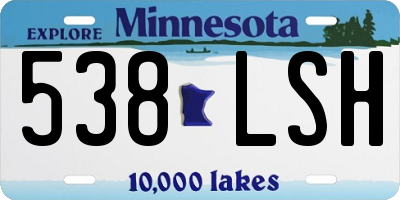 MN license plate 538LSH