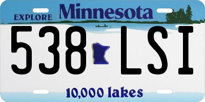 MN license plate 538LSI