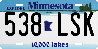 MN license plate 538LSK