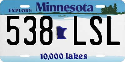 MN license plate 538LSL
