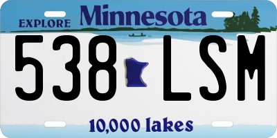 MN license plate 538LSM