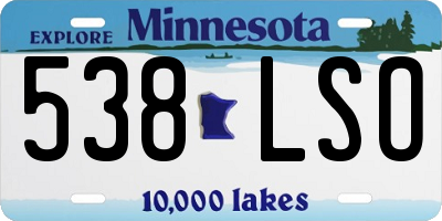 MN license plate 538LSO