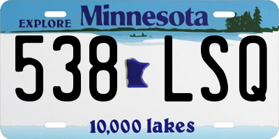MN license plate 538LSQ