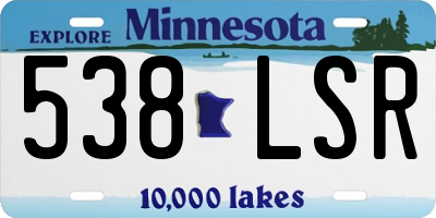 MN license plate 538LSR
