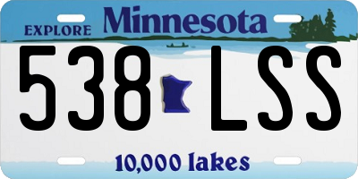 MN license plate 538LSS