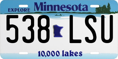 MN license plate 538LSU
