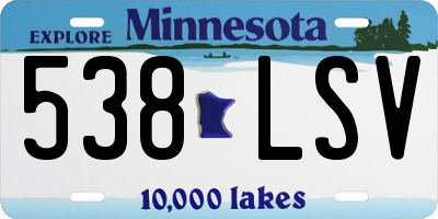 MN license plate 538LSV
