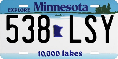 MN license plate 538LSY