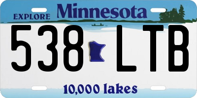 MN license plate 538LTB