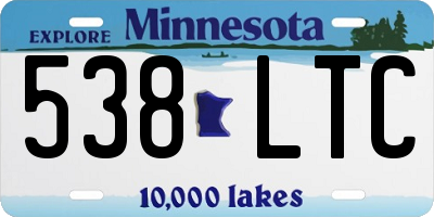 MN license plate 538LTC