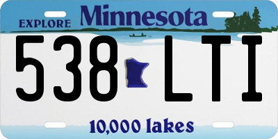 MN license plate 538LTI