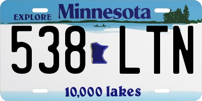 MN license plate 538LTN