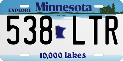 MN license plate 538LTR
