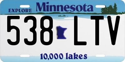 MN license plate 538LTV