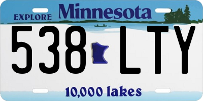 MN license plate 538LTY