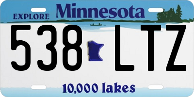 MN license plate 538LTZ