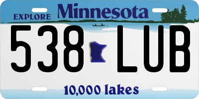 MN license plate 538LUB