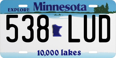 MN license plate 538LUD